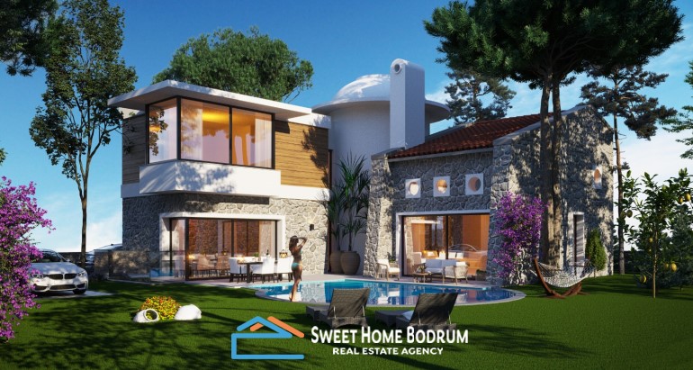Ortakent Yahşi'de Satılık Denize Yakın, bahçe ve Havuzlu Müstakil Villa