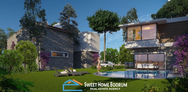 Ortakent Yahşi'de Satılık Denize Yakın, bahçe ve Havuzlu Müstakil Villa