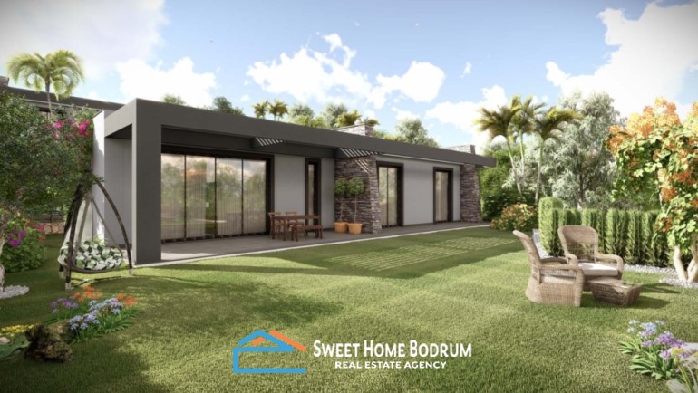 Bodrum Merkez'de Satılık Özel Bahçeli Site İçinde Villa