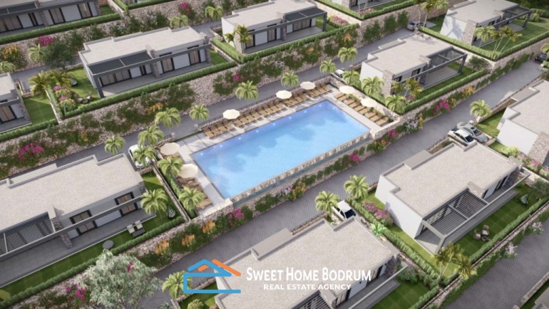 Bodrum Merkez'de Satılık Özel Bahçeli Site İçinde Villa