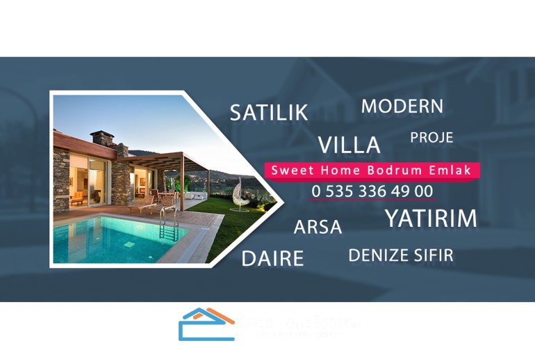 Gündoğan, Küçükbük'te, Site İçinde Satılık Deniz Manzaralı, Özel Havuzlu Villalar