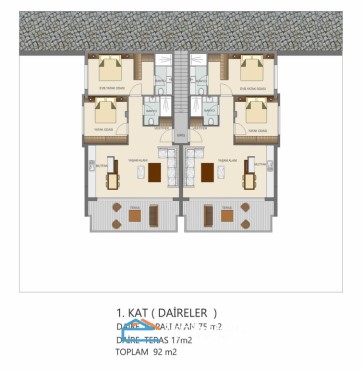 Denize yürüme mesafesinde satılık  2+1 daire